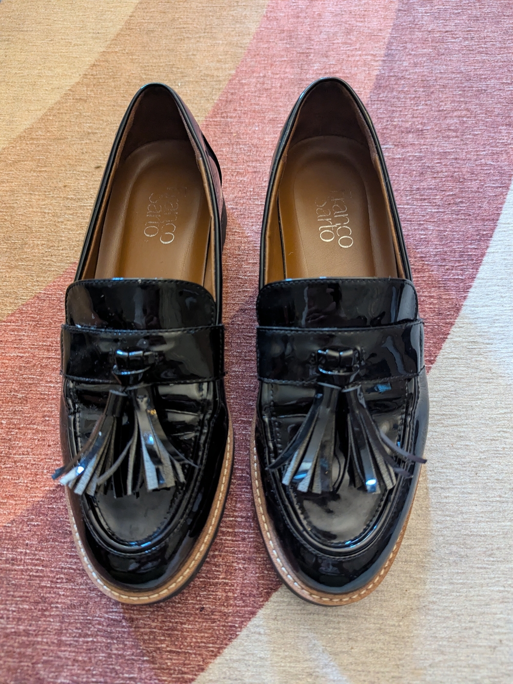 Franco Sarto Carolynn Tassel Loafer Black Patent - 7.5